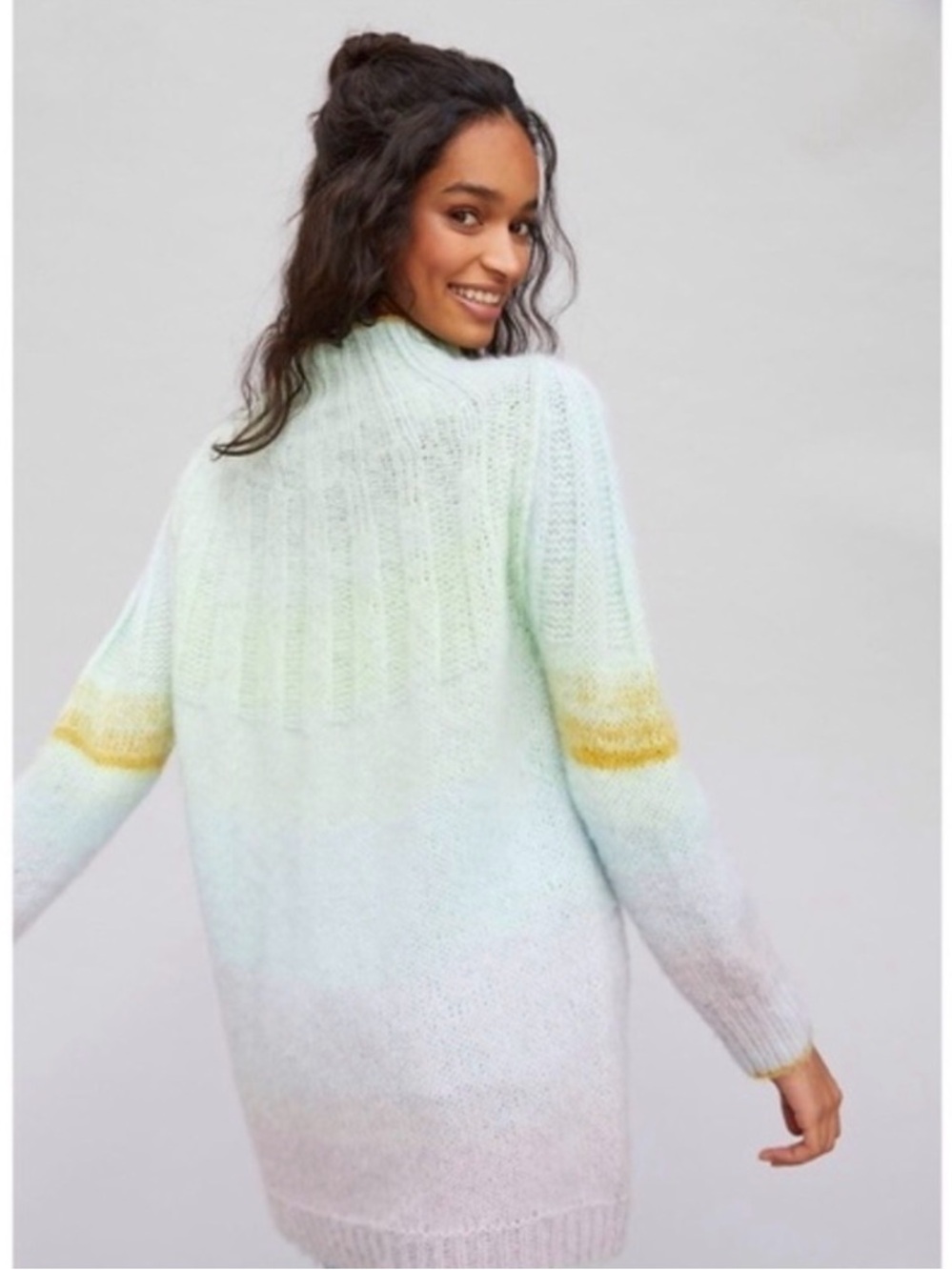 Anthropologie Women’s Mock Neck Perri Ombre Tunic Sweater, XS, EUC